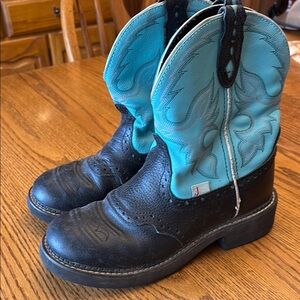Women’s Justin Black and Blue Western Boots
